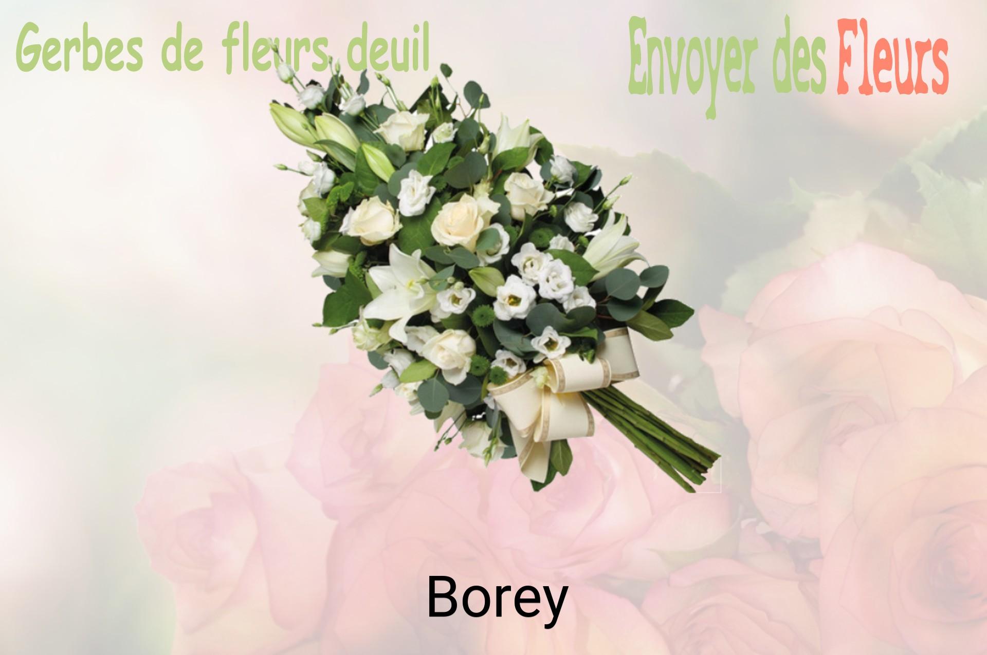Gerbe de fleurs de deuil livrée à Borey